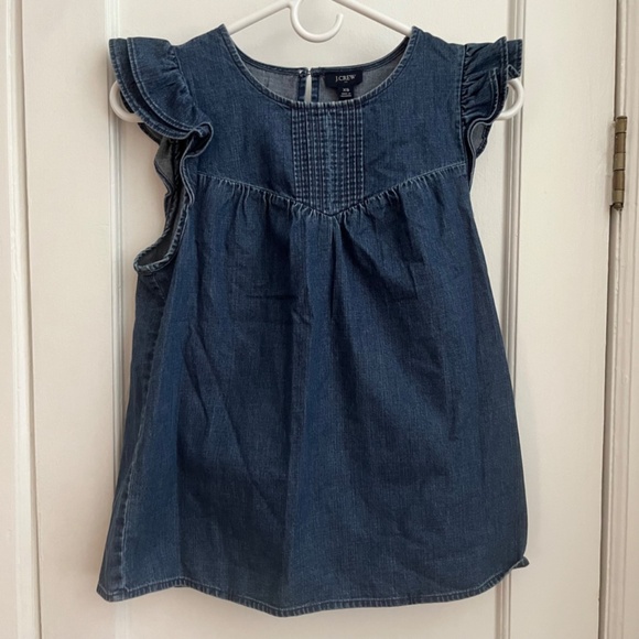 J. Crew Factory | Chambray pleated ruffle top - Picture 2 of 5